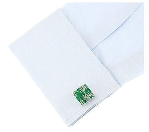 New Trendy Designer Green Circuit Board Design Cufflinks Pair