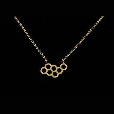 Unique Honeycomb Honey Bee Fashion Jewelry Charm Pendant Gold Color