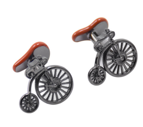 Mens Red Bicycle Brand Enamel Cufflinks Pair Great Wedding Or Fashion Gift