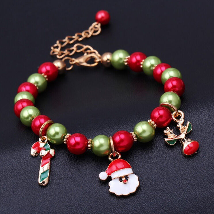 New Christmas Xmas Gift Charm Bracelet Jewelry Santa Claus Tree Stones